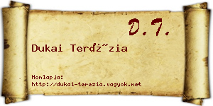 Dukai Terézia névjegykártya